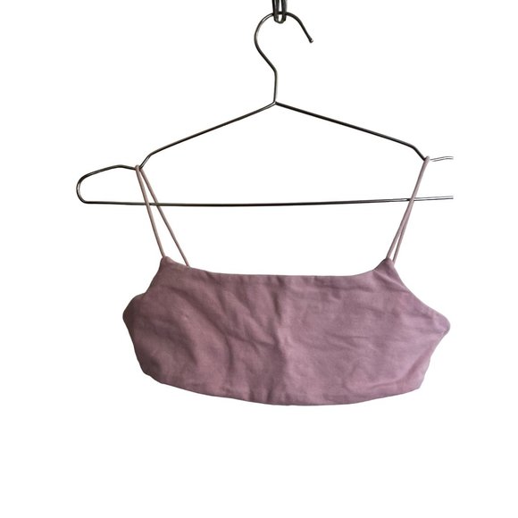 Nia Bra Womens XS Pink Barely There Bralette Stretch Spaghetti Straps Bandeau - Picture 3 of 6